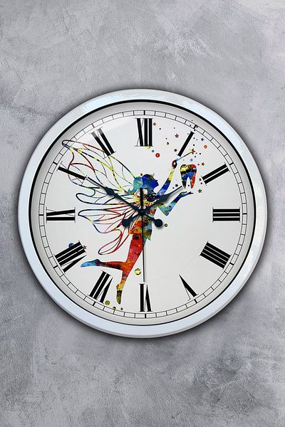 Kasva Concept Δώρο 40 εκ. Λευκό Μεταλλικό Ρολόι Τοίχου με Δόντια