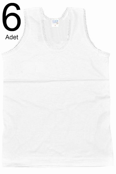 Seher Tricou alb pentru fetiță, pachet de 6 ELF568S0045CCM6