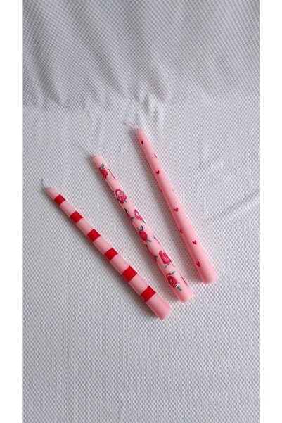 NYMPHİS Şamdan Mumu 3 Adet Desenli