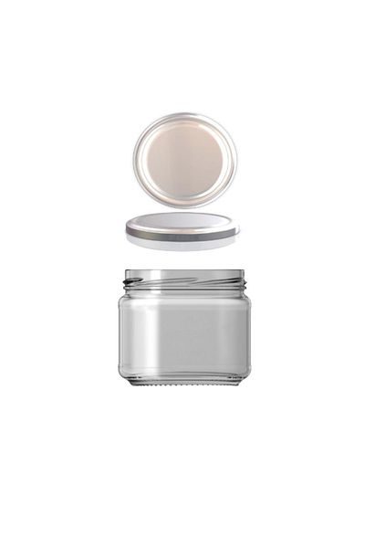 Paşabahçe 10 Pieces Silver Glass Jar with Lid 300 Cc Magnolia