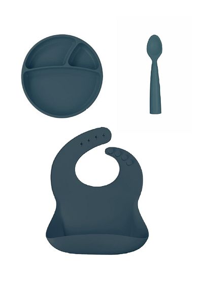OiOi Silicone Nutrition Set 3 Pieces Deep Blue