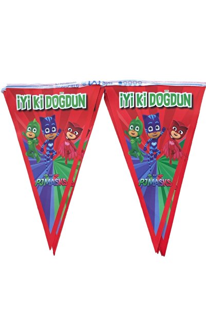 Happyland Pijamaskeliler عيد ميلاد سعيد مكتوب أحمر غاسل Pjmasks