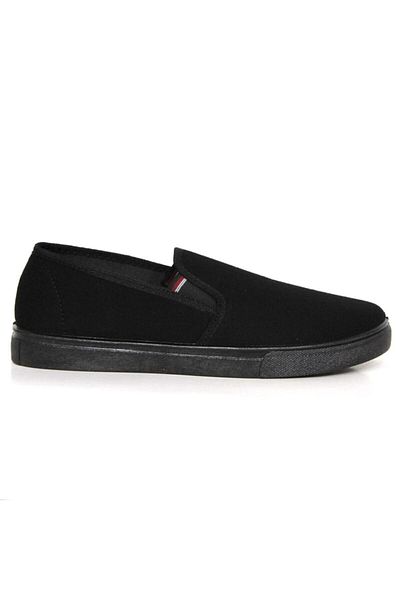 Seher Black Casual Cloth Linen Shoes