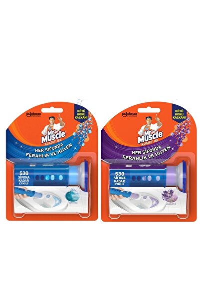 Mr. Muscle Klozet Jel Blok Tuvalet Temizleyici Marine 36g 1 Adet Lavanta 1 Adet 530 Sifona Kadar Etkili
