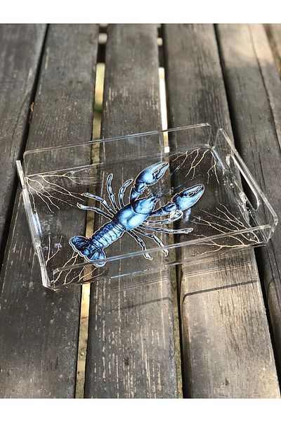 Queen Bee İstanbul Marine Series Plexiglass Tray Lobster 40x30cm
