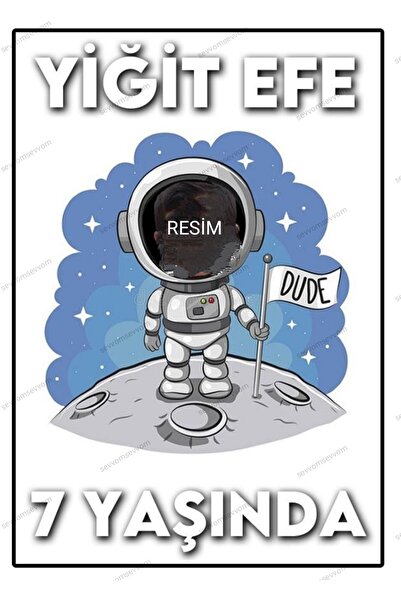 sevvom Astronot Resimli Pasta Üstü Yenilebilir Baskı Kağıdı