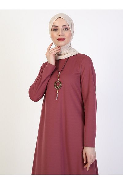 Ecesun Necklace Detailed Tunic - Dried Rose -