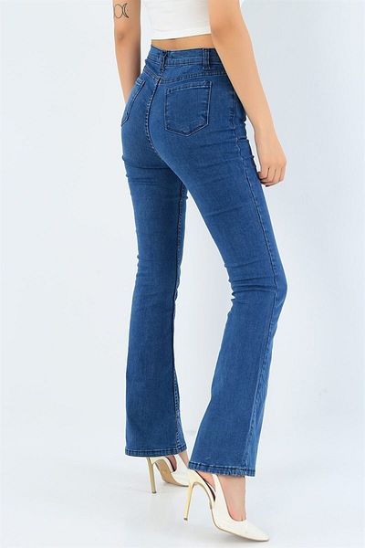 SANTA BELLA Jesika Blue Fadeless Flare Leg Jean Extra Lycra Talie înaltă Picior lung