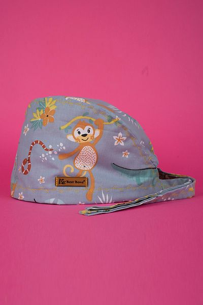 Best Bone Gray Safari Patterned Surgical Bonnet