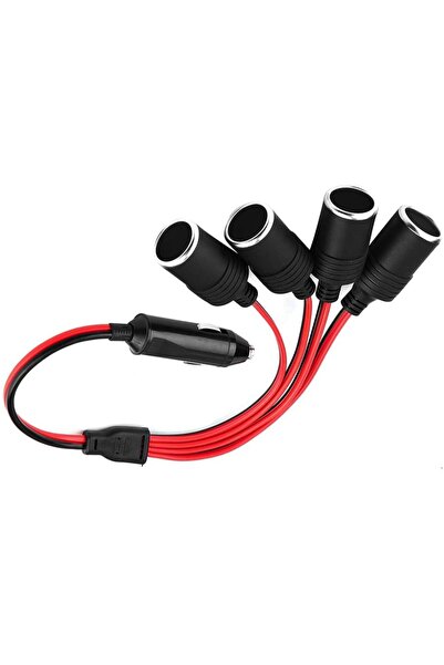 aogo Araç Çakmaklık Çoklayıcı Splitter 1 Erkek 4 Dişi Çakmak Uzatma 12v-24v