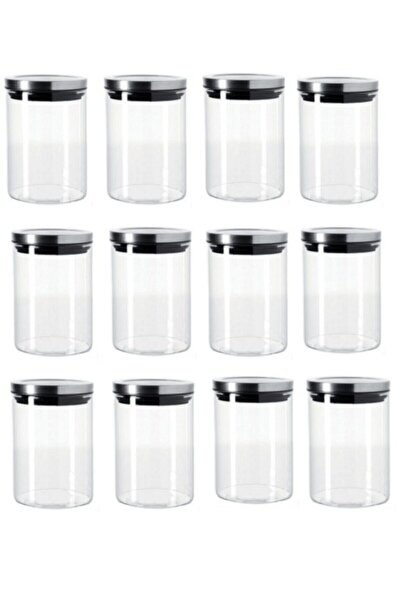 abenim 300 ml Metal Borosilikat Baharatlık Takımı 12 Adet