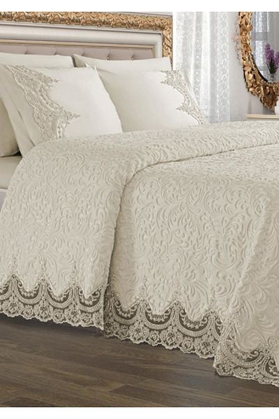 OZANHOM Double Lace Laced Blanket Set