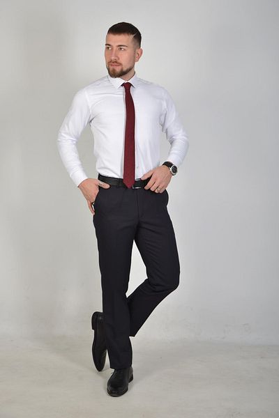 Önkal gömlek Classic Cut Seasonal Navy Blue Color Men's Fabric Trousers