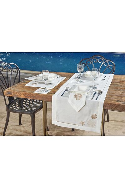 caka home design 6-Piece Cocktail Napkin Mussel (Stone)