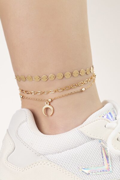 Sortie Aksesuar Crescent Figured Combination Anklet 035