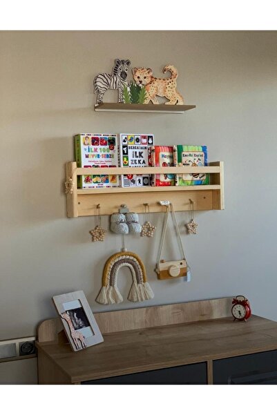 StayTrade Ahşap Bebek Çocuk Odası Raf Ahşap Duvar Rafı 50 Cm