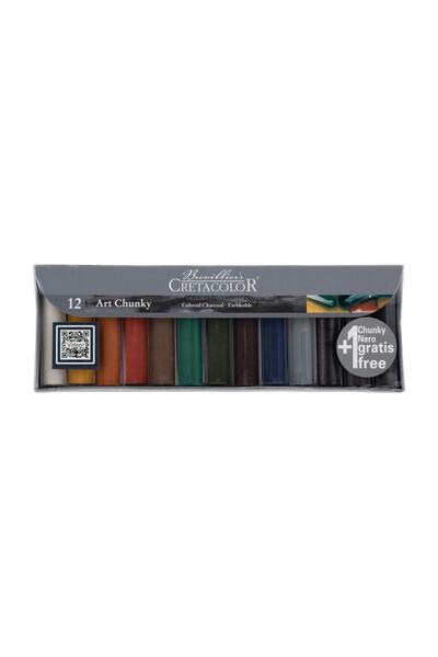 CretaColor Art Chunky Colored Charcoal Renkli Kömür Çubuk Seti 12 Renk 49799