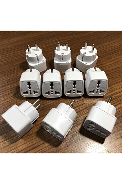Kelepir Fırsatlar Topraklı Üniversal Dönüştürücü Elektrik Piriz Ucu Amerikan Ingiliz Fiş Dönüştürücü Başlık 10 Adet