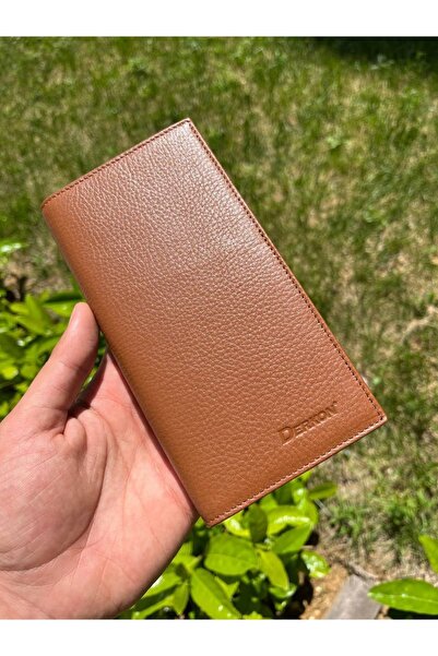 DERKON Πορτοφόλι από γνήσιο δέρμα με μαγνητική θήκη τηλεφώνου καφέ
