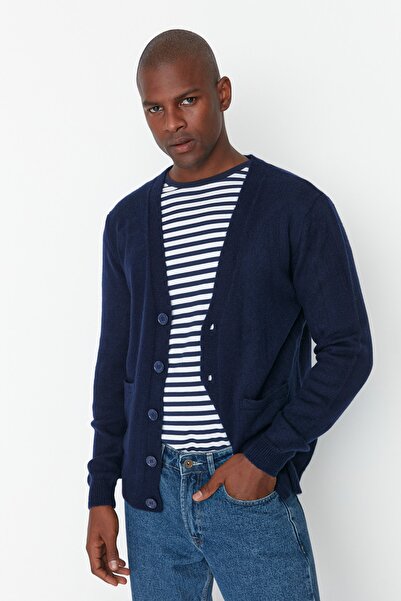 Trendyol Collection Cardigan - Navy blue - Slim fit