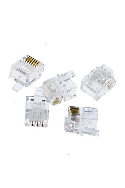 Tek-İş 6p6c Rj12 Rj11 Telefon Plug Konnektör 5 Adet