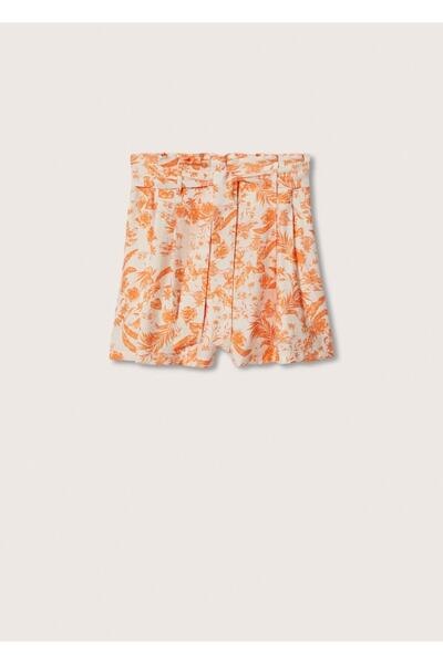 MANGO Woman Desenli Paperbag Şort