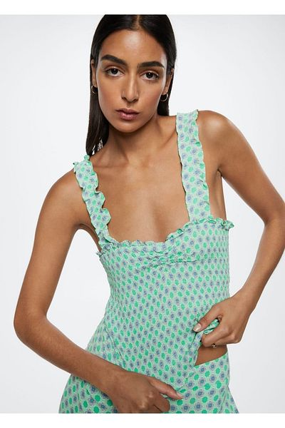 MANGO Woman Drapiertes Crop Top