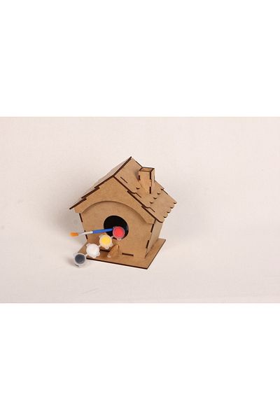 MUTLU ÇOCUK OYUN DÜNYASI Wooden Bird House-bird Nest Paint Set