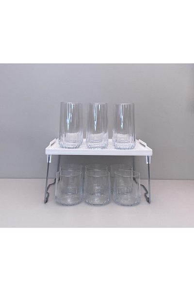 Paşabahçe Nova Glass Set Set 13 Pcs. Water Soft Drink Glass with Stand 2 Sizes Plain