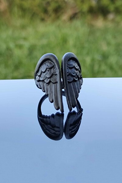 TREND COLLECTİON العتيقة الملاك الجناح قابل للتعديل حلقة سوداء