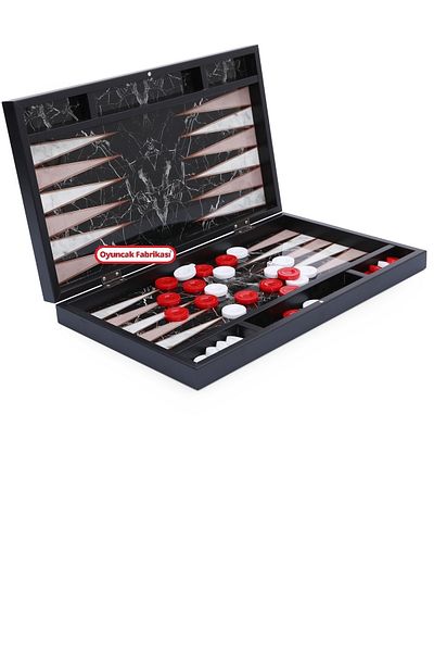 Miajima Yenigün Marble Patterned Trendy Marble Backgammon Set Xxl
