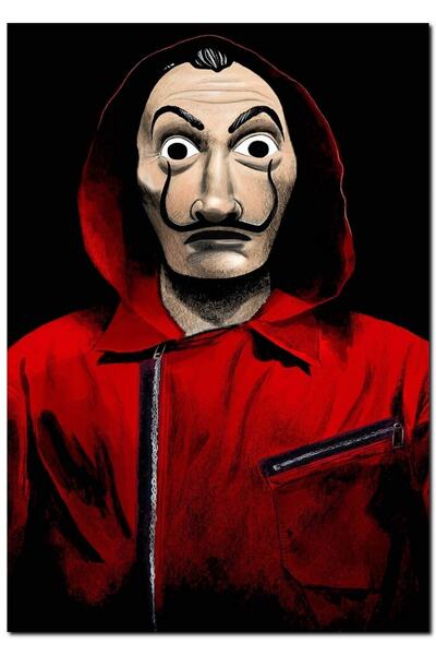 Cakatablo Ahşap Tablo La Casa De Papel Dali Maskeli Karakter (50x70 Cm Boyut)