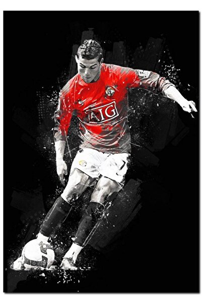 Cakatablo Ahşap Tablo Crsitiano Ronaldo Küçük Parçalar Siyah Arkaplan (25x35 ...