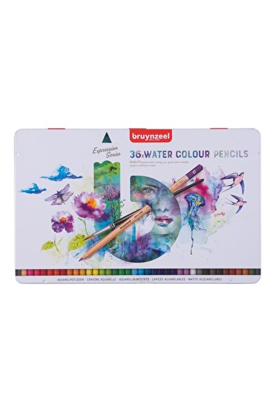 Bruynzeel Expression Aquarelle : Dry-water Colour Pencil Set : 36 Colors (metal Box)