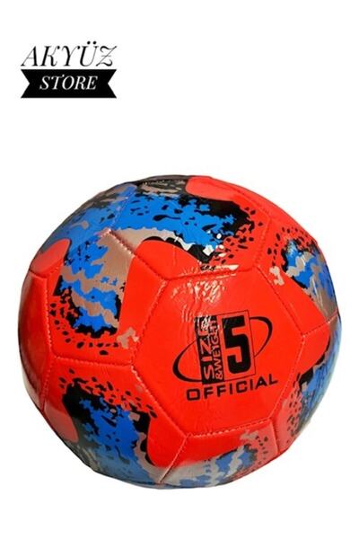 AKYÜZ STORE Futbol Topu Dikişli No 5 - Kırmızı