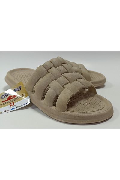 GEZER Beige Non-Slip Plastic Water-Resistant Soft Sole Daily Women's Wet Floor Slippers