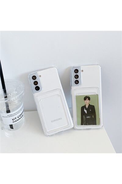 NANOSPACE Samsung Galaxy S21 Fe Uyumlu Şeffaf Kartlık Kılıf Anti Shock Kılıf