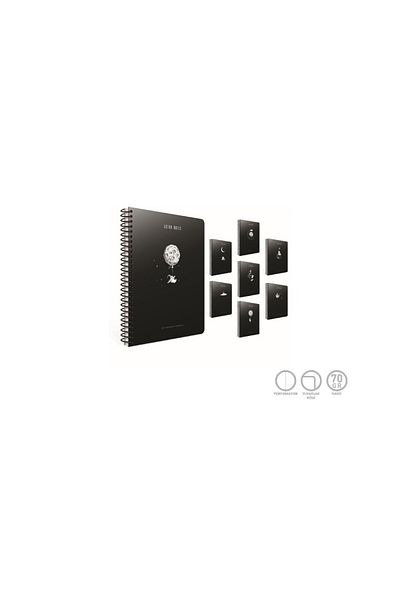 Gıpta Astro Notes Spiral Cardboard Cover Notebook A4 80 Sheets Checkered (Pack of 4) 5408