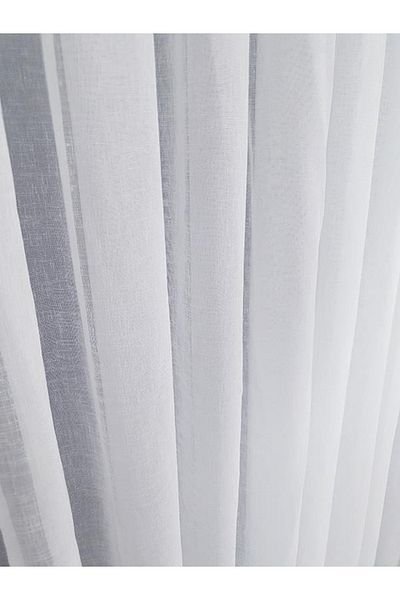 BBB Natural Foldet Linen Tulle Curtain White 1 E 2.5 Pleated Et3015