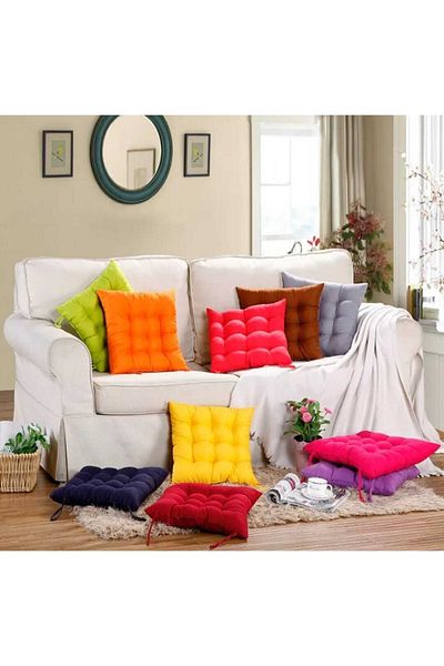 KAJJU TEXTİLE & DESİGN 2-Piece Pofidik Square Chair Cushion Green 40X40 cm
