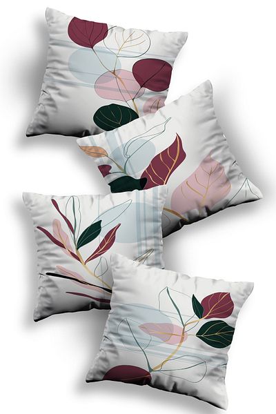 Skhome Double Sided Printed Special Design Premium Decorative 4-Piece Throw Pillow Case (KOM301)