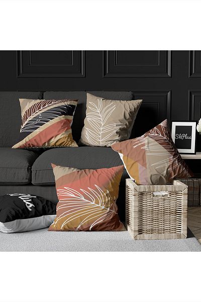 Skhome Double Side Printed Special Design Premium Decorative 4-Piece Throw Pillow Case (KOM283)