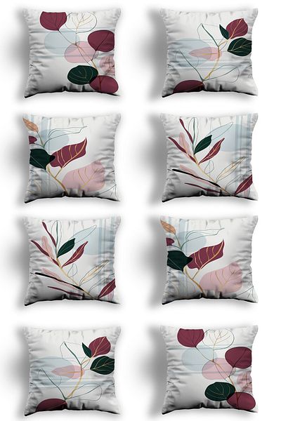 Skhome Double Sided Printed Special Design Decorative 8-Piece Throw Pillow Case (8LİKOM301)