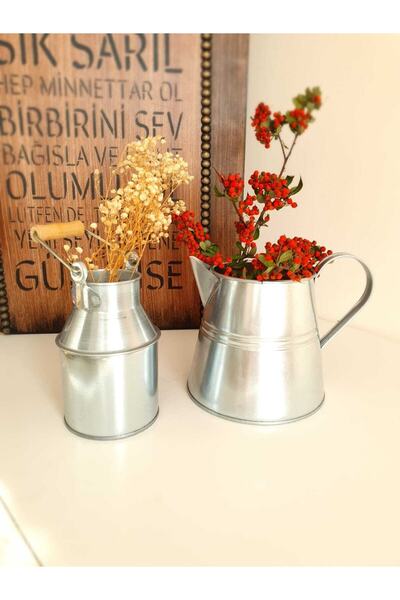 Panoramas Home Galvaniz Vazo Ikili Set Çok Amaçlı