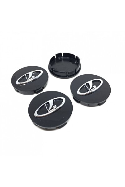 OEM Lada Kabartma Kromlu Geçme Jant Göbeği Siyah 4 Lü 55mm