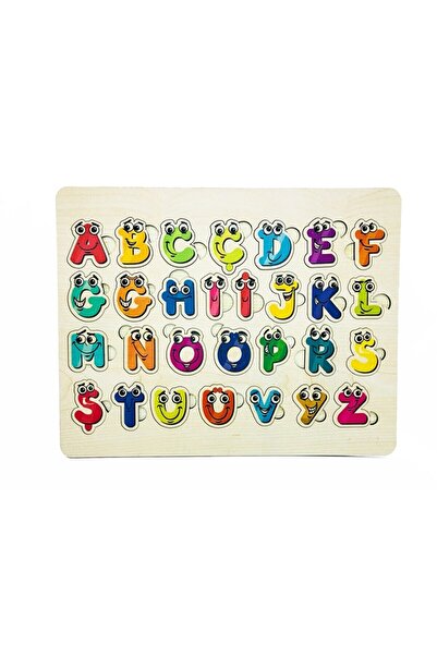 Efil Baby Ahşap Türkçe Eğitici Alfabe, Harf Yapboz Puzzle