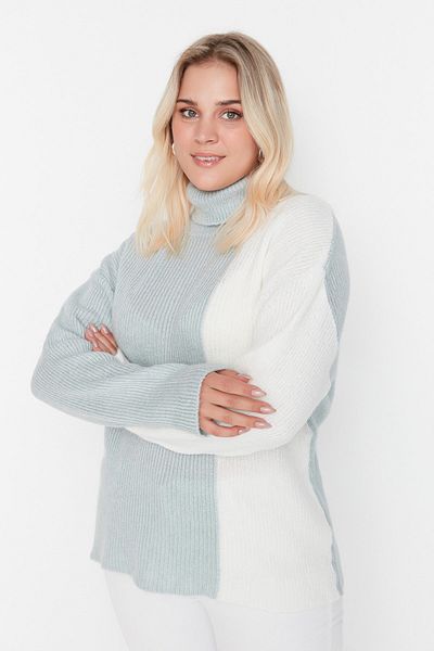 Trendyol Curve Πλεκτό πουλόβερ Mint Color Block TBBAW23AN00005