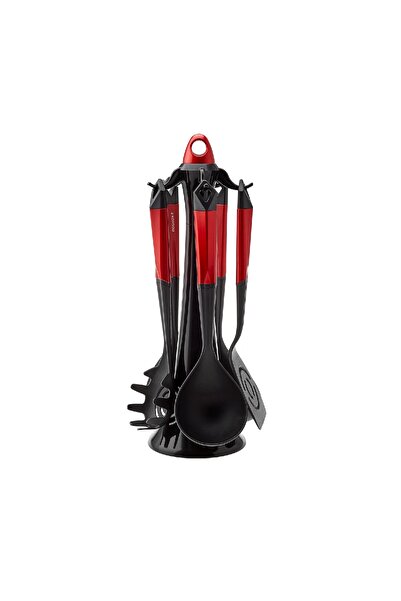 Karaca Hardy Red 6 Piece Serving Set with Stand