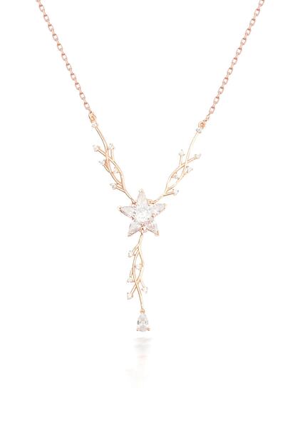 LINTERNA 925 Ayar Gümüş Beyaz Nergis Çiçeği Sarmaşık Kolye