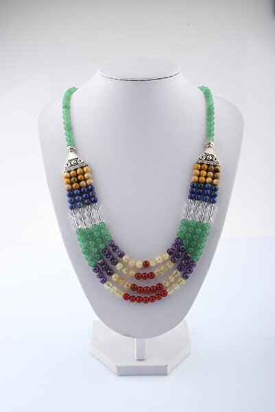 OSMANLI DEĞERLİ TAŞ Sertifikalı Çakra Doğaltaş Kolye 6 Mm, M421